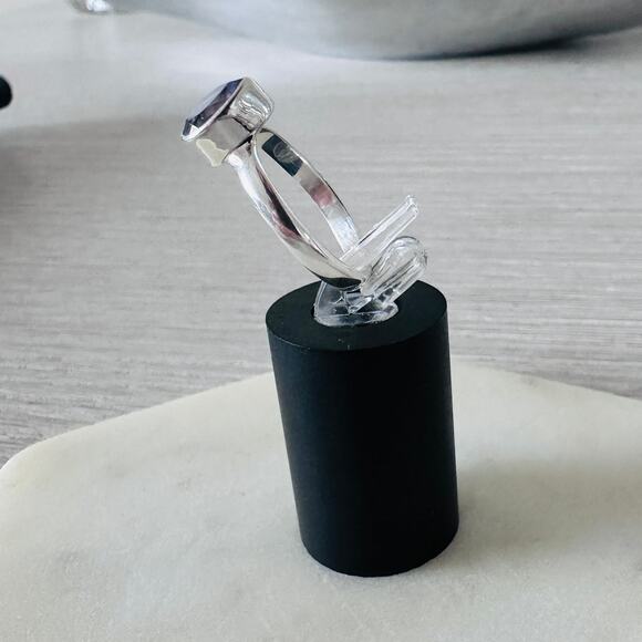 Lab Grown Color-change Alexandrite Sterling Silver Ring - Picture 7 of 9